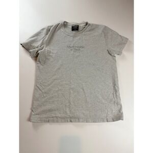 Abercrombie & Fitch Mens Medium Gray Short Sleeve Embroidered Logo T-Shirt M